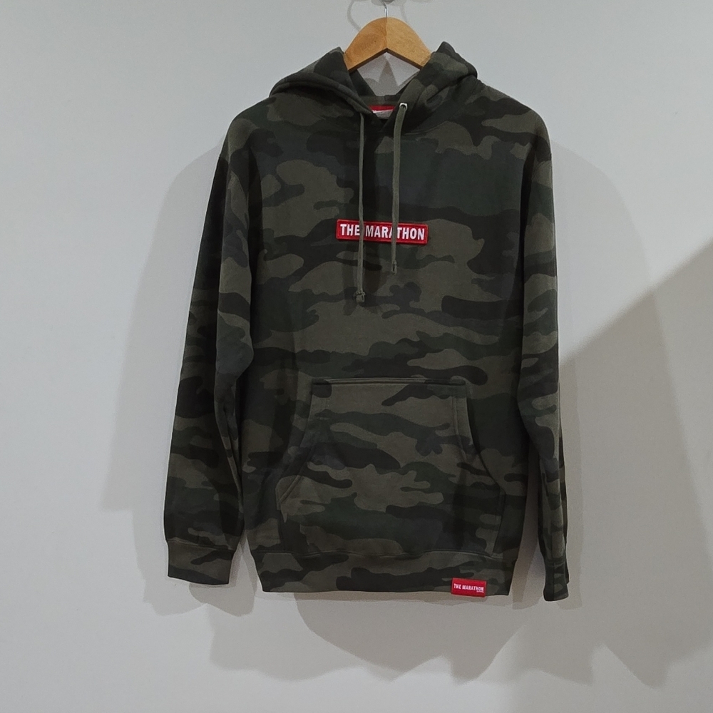 The Marathon Clothing Hoodie Mens S Camouflage Green Black Pullover Long Sleeve